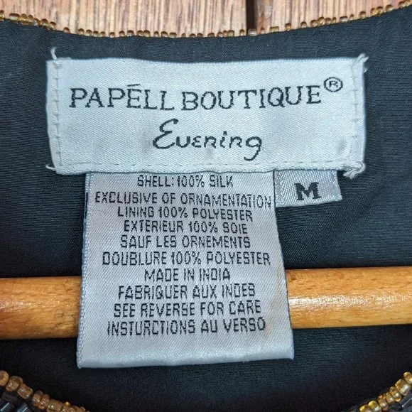 Vintage 90s Black & Multi Color Heavily Beaded Evening Jacket - Picture 9 of 10